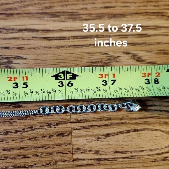 BRIGHTON "Atlantis" Silver Double Hearts Etched Necklace BOLD ACCESSORIES! - Picture 6 of 10